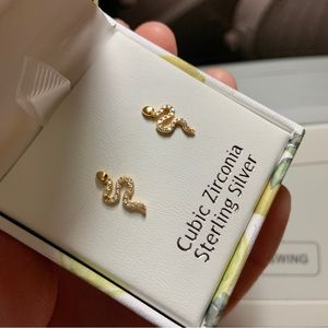 Nanette Lepore Gold Over SS Snake Stud Earrings